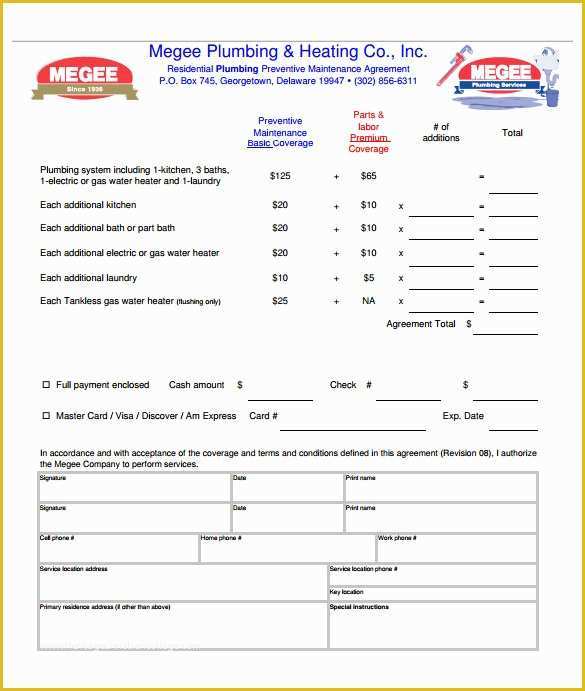 Free Electrical Service Contract Template Of 9 Plumbing Contract Templates & Samples Doc Pdf