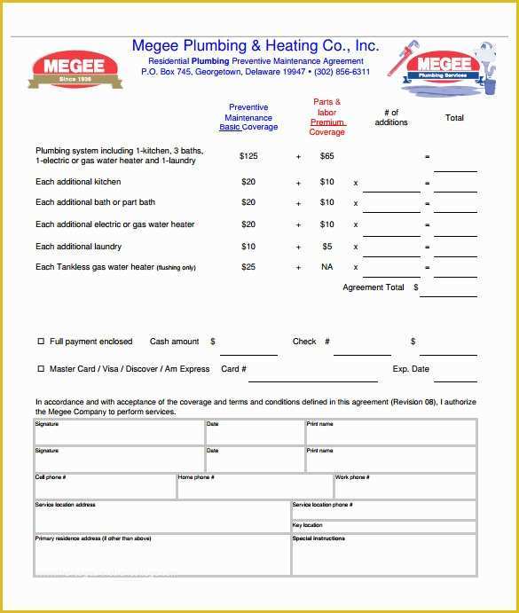 Free Electrical Service Contract Template Of 9 Plumbing Contract Templates &amp; Samples Doc Pdf