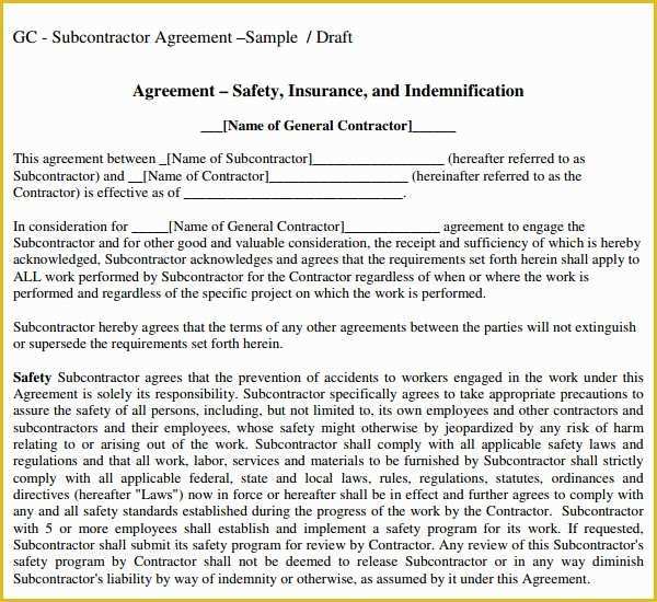 Free Electrical Service Contract Template Of Sample Subcontractor Agreement 17 Free Documents