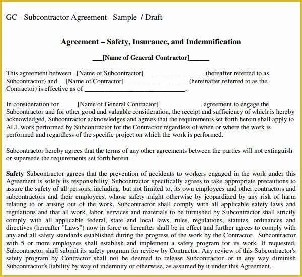 Free Electrical Service Contract Template Of Sample Subcontractor Agreement 17 Free Documents