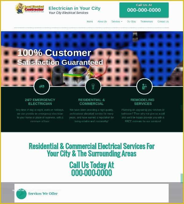 Free Electrician Website Template Of 16 Electrician Website themes & Templates