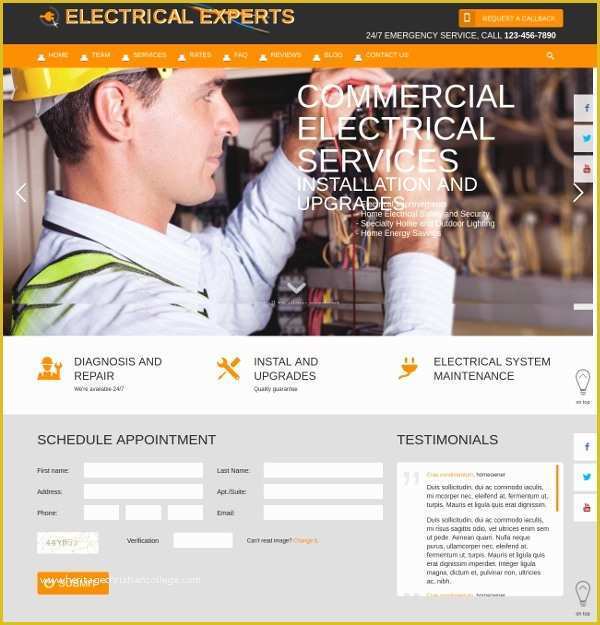 Free Electrician Website Template Of 16 Electrician Website themes & Templates