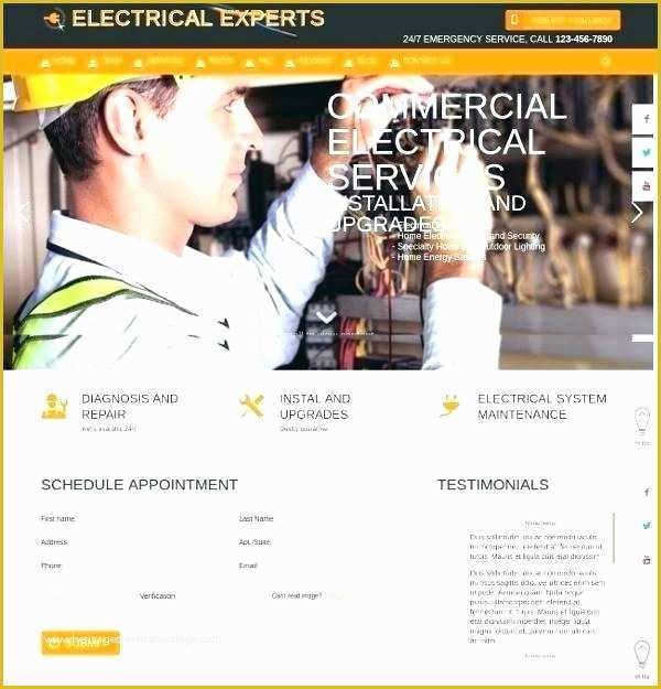 Free Electrician Website Template Of Electrical Contractor Website Template Service Fold