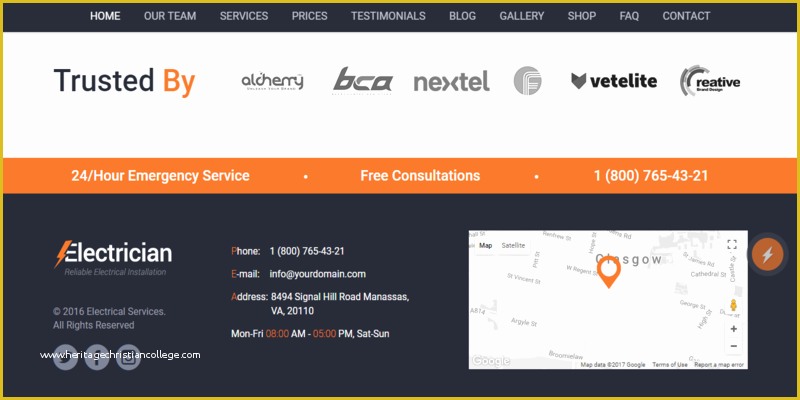 Free Electrician Website Template Of Electrician Electricity Services HTML Website Template
