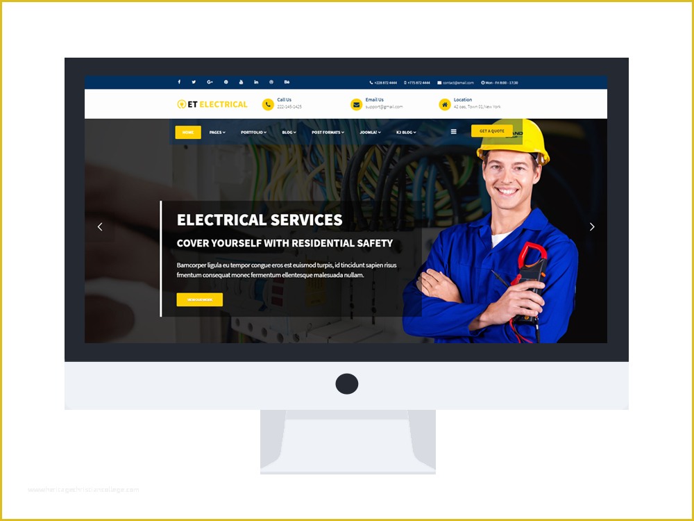Free Electrician Website Template Of Et Electrical – Free Responsive Joomla Electrical Website