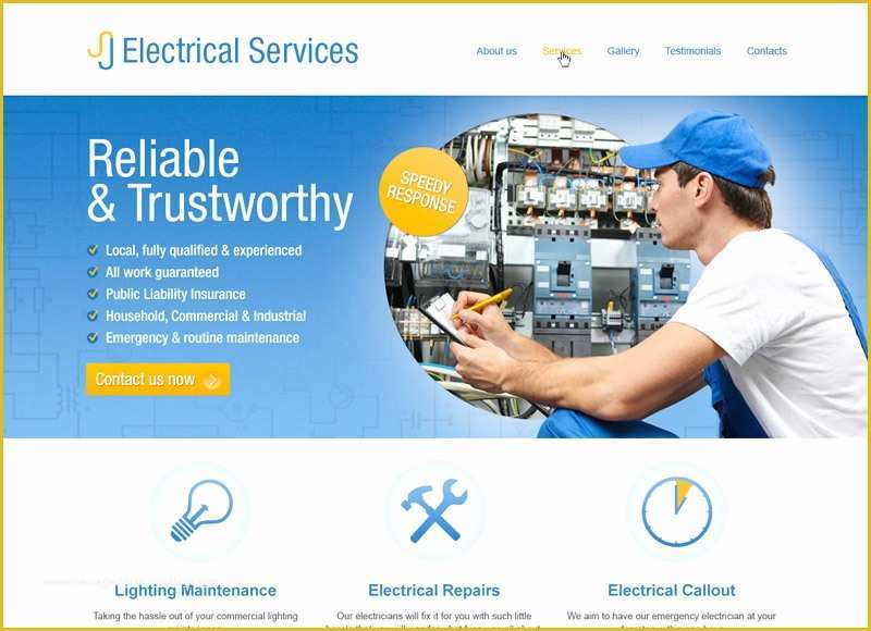 Free Electrician Website Template Of Interesting topics About Website Design for Electricians