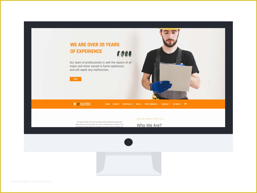 Free Electrician Website Template Of Lt Electric – Free Responsive Electrical Website Template