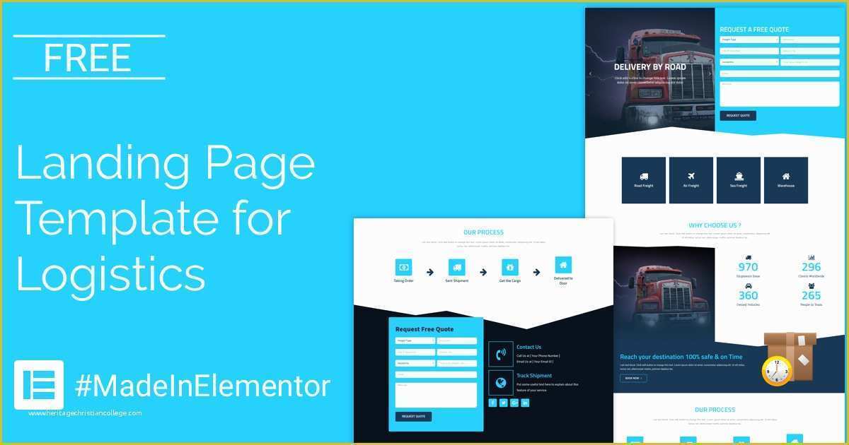 Free Elementor Templates Download Of Free Landing Page Elementor Template for Logistics