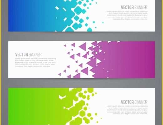 Free Email Banner Templates Of Colored Abstract Banners Vector