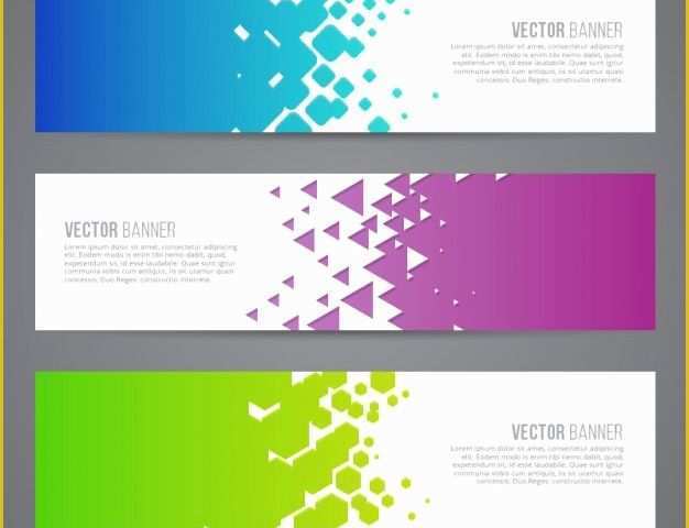 Free Email Banner Templates Of Colored Abstract Banners Vector