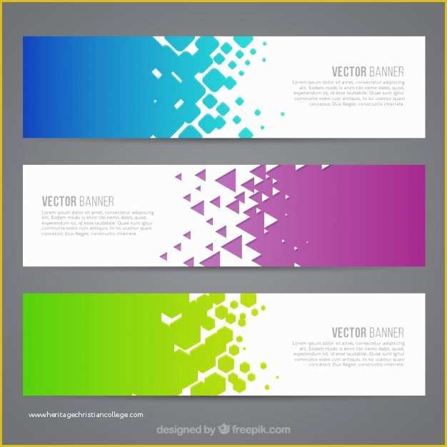 Free Email Banner Templates Of Colored Abstract Banners Vector