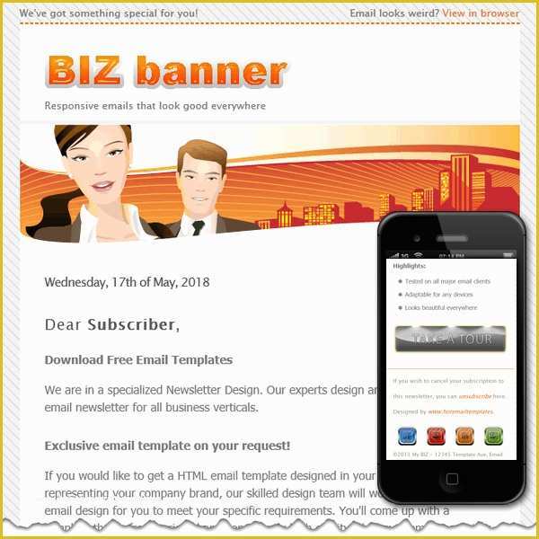 Free Email Banner Templates Of Free Premium HTML Email Templates