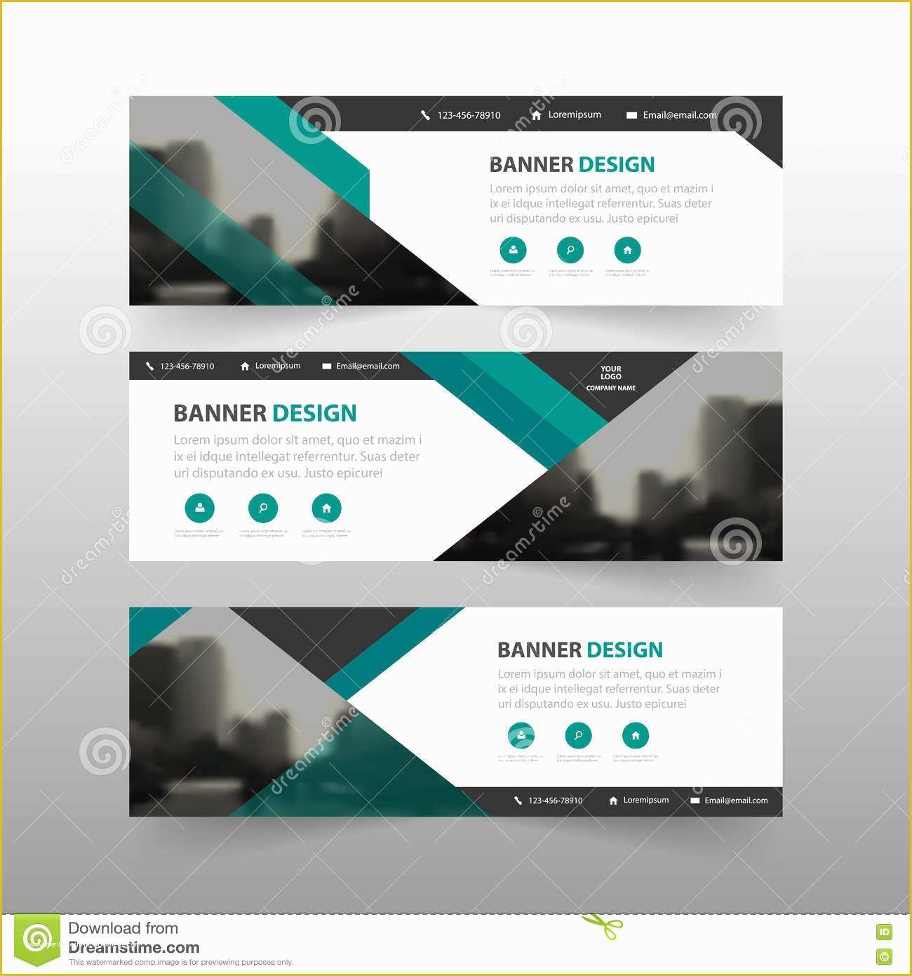 Free Email Banner Templates Of Green Abstract Triangle Corporate Business Banner Template