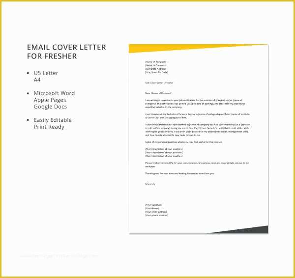 Free Email Cover Letter Templates Of Email Cover Letter Template 10 Free Word Pdf Documents