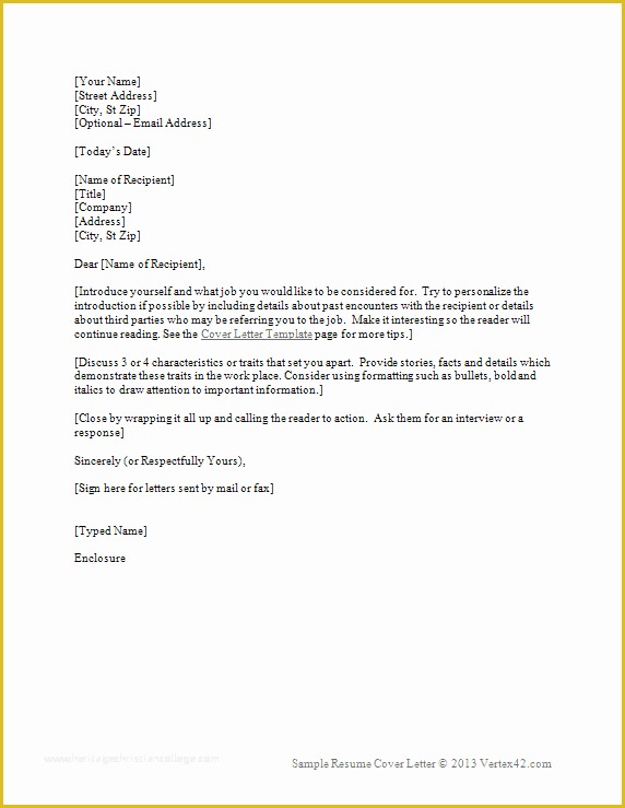 Free Email Cover Letter Templates Of Resume Cover Letter Template for Word