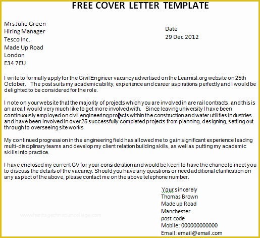 Free Email Cover Letter Templates Of Template Cover Letter Uk