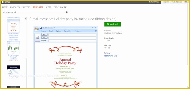 Free Email Invitation Templates for Outlook Of Christmas Party Email Invitations