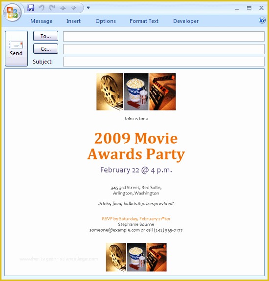 Free Email Invitation Templates for Outlook Of Download Free Printable Invitations Of E Mail Message