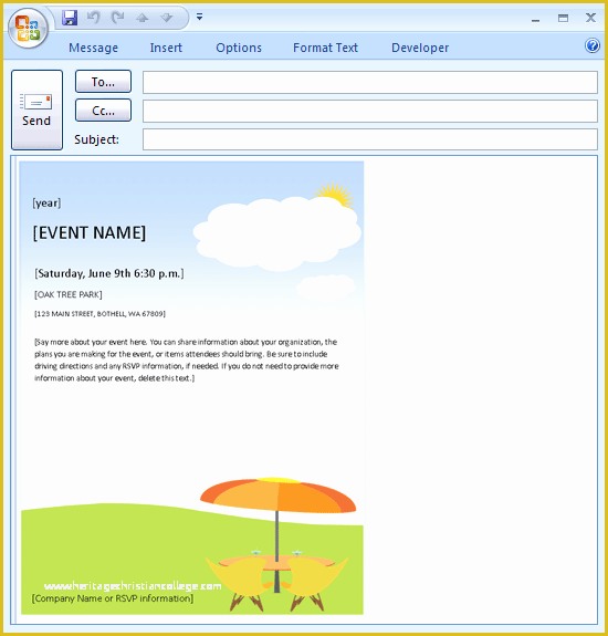 Free Email Invitation Templates for Outlook Of Download Free Printable Invitations Of E Mail Message