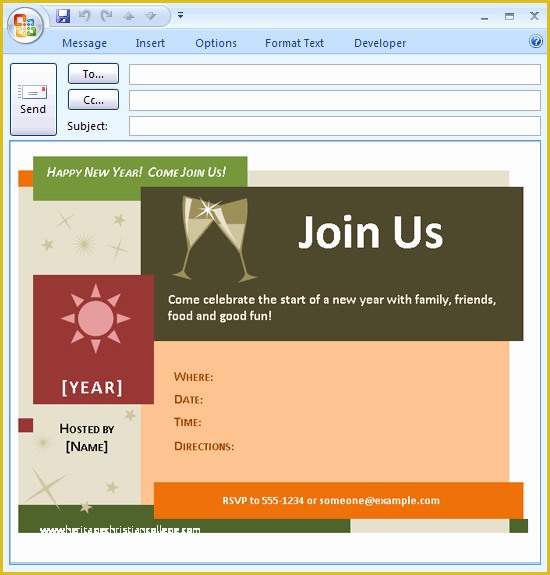 Free Email Invitation Templates for Outlook Of format Invitation Outlook