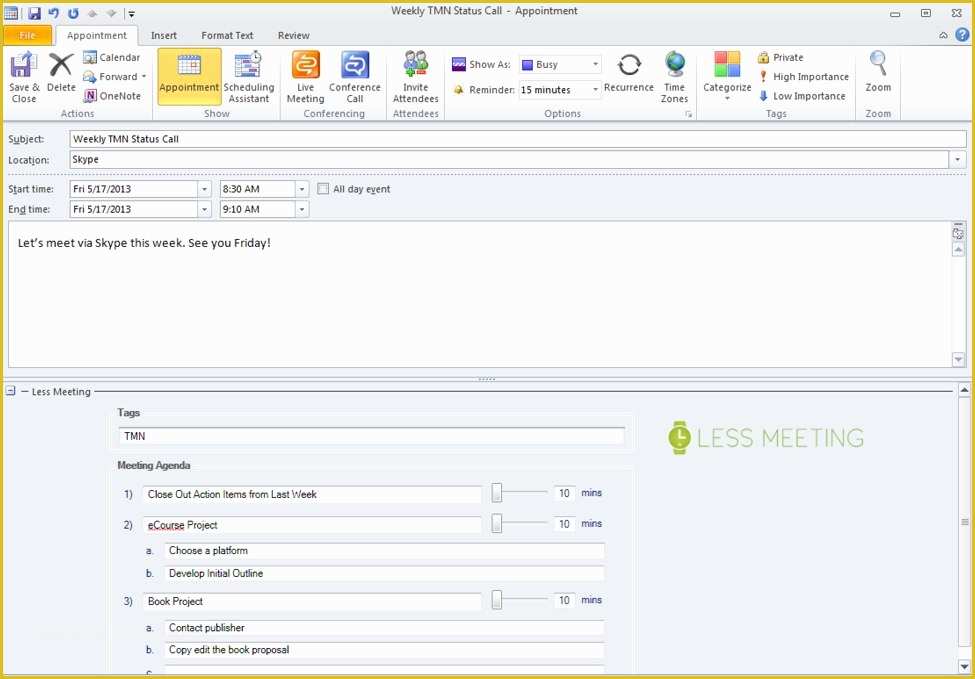 Free Email Invitation Templates for Outlook Of How to Hold Better Meetings with Less Meeting
