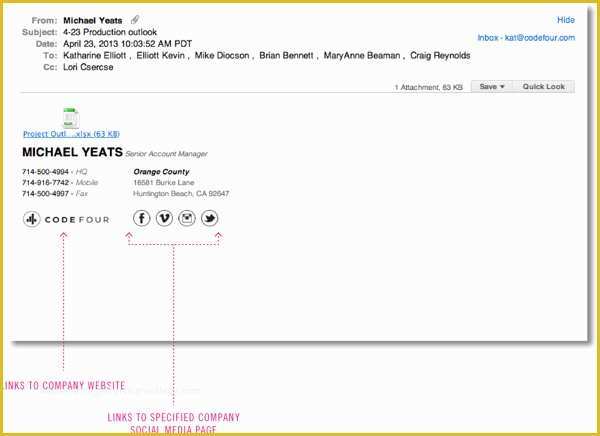 Free Email Signature Templates for Outlook Of 45 HTML Email Signatures HTML