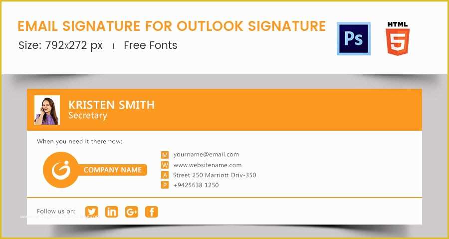 Free Email Signature Templates for Outlook Of 96 Responsive Email Signatures