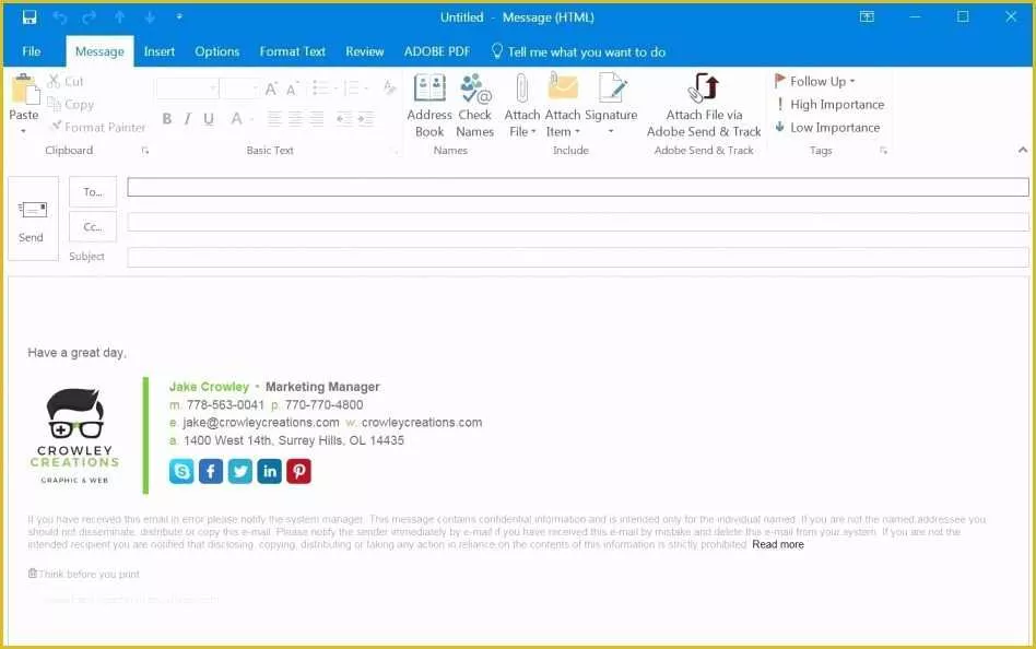 Email Signature Template For Outlook