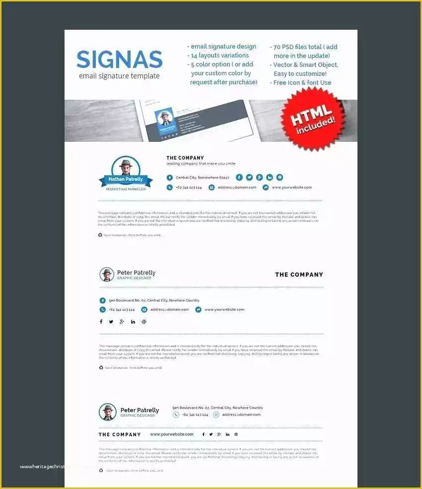 52 Free Email Signature Templates for Outlook