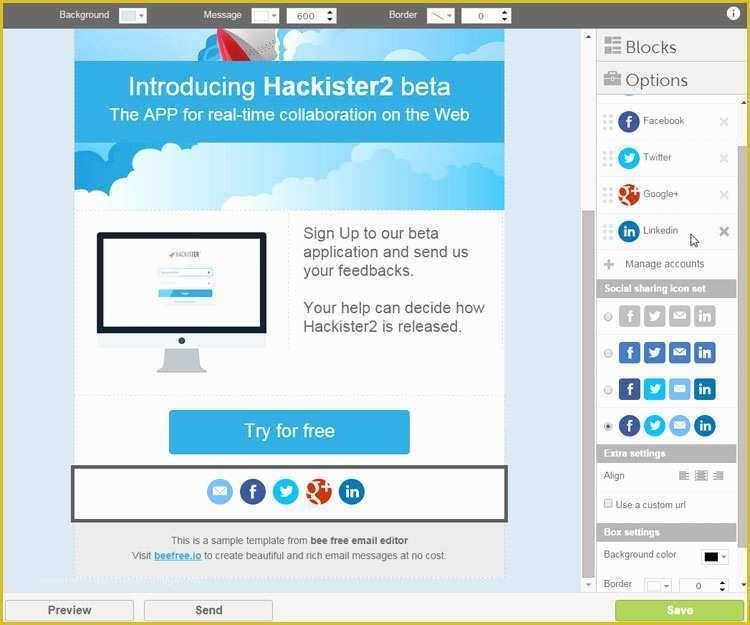 Free Email Template Builder Drag and Drop Of Beefree A New Free Line Email Newsletter Editor