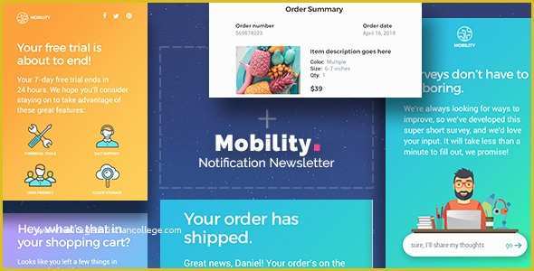 Free Email Template Builder Drag and Drop Of Mobility Notification Drag & Drop Email Template