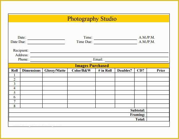 Free Email Templates for Portrait Photographers Of 8 Graphy Invoice Templates – Free Samples Examples