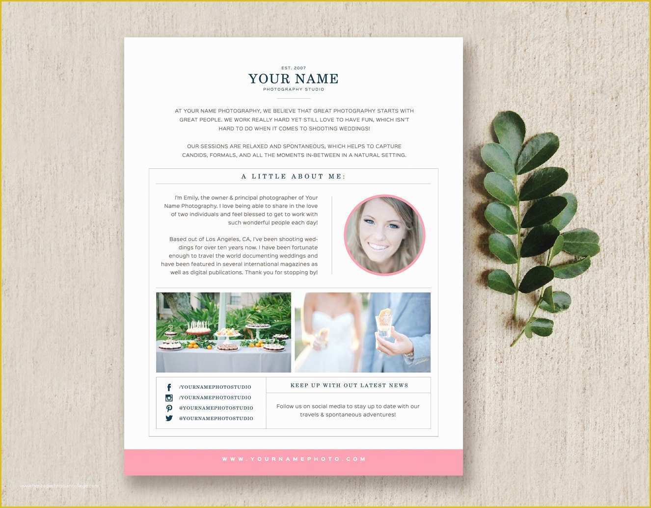 Free Email Templates for Portrait Photographers Of About Me Page for Graphers Magazine Templates