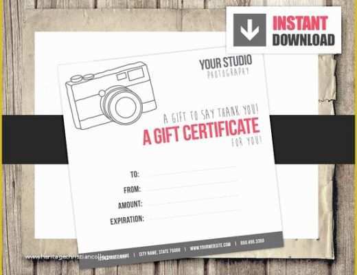 Free Email Templates for Portrait Photographers Of Gift Card Gift Certificate Template for Graphers Camera