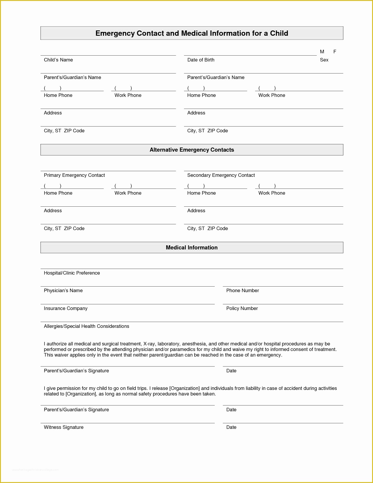 Free Emergency Contact form Template for Employees Of 7 Best Of Printable Employee Emergency Contact List