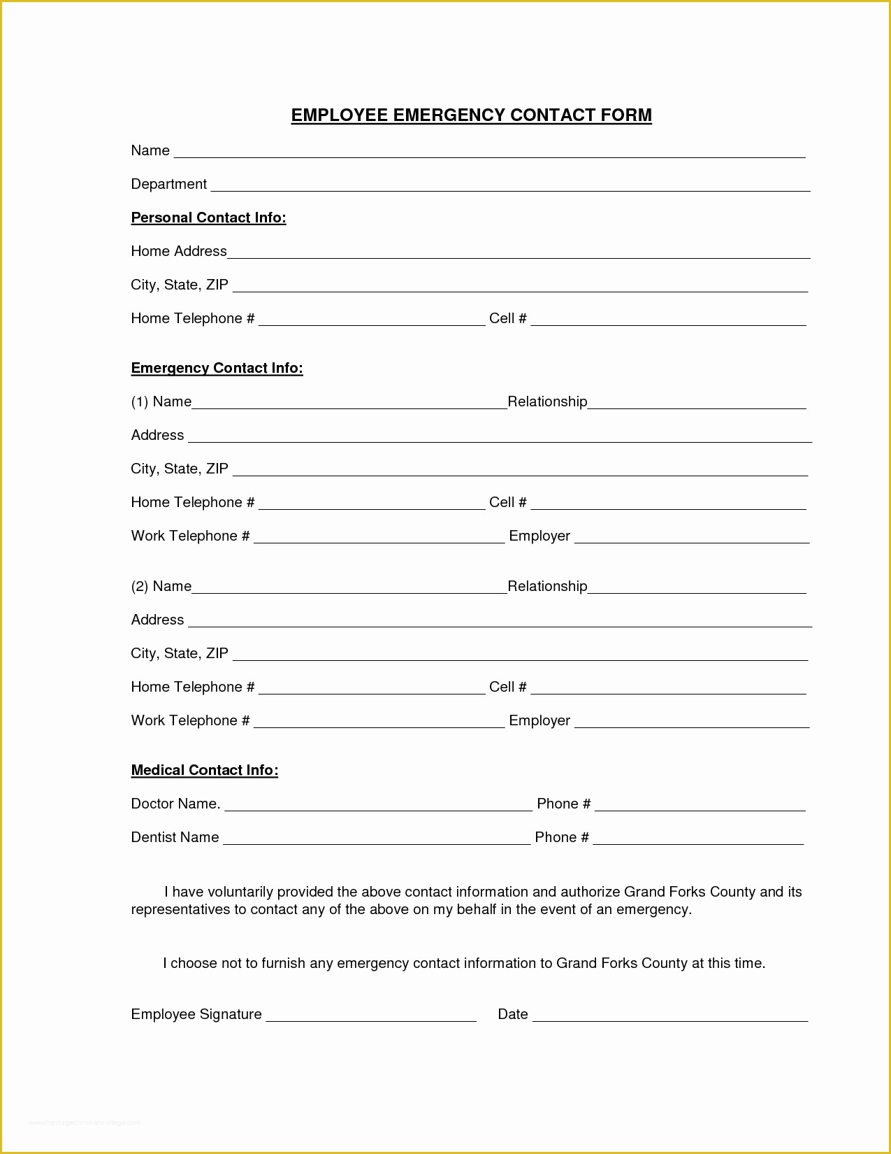 Free Emergency Contact form Template for Employees Of Download A Free Emergency Contact form and Emergency Card