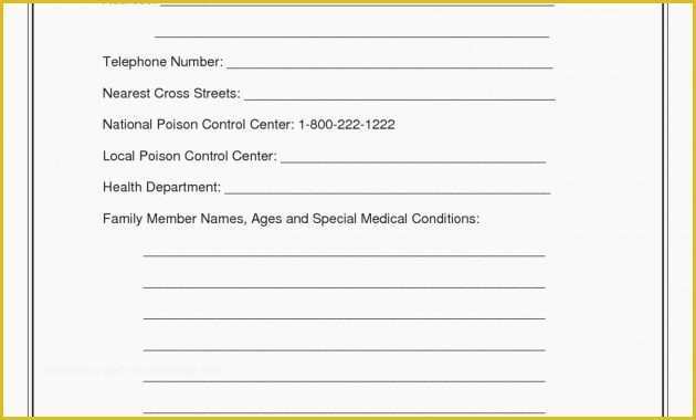 Free Emergency Contact form Template for Employees Of Emergency Contact form Free Excel Spreadsheet Template