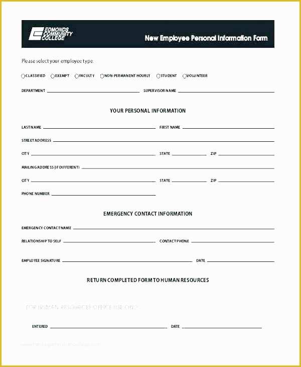 Free Emergency Contact form Template for Employees Of Employee Emergency Contact Template Emergency Contact Card