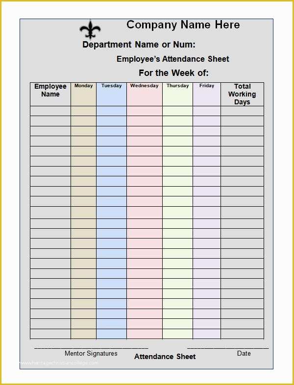 Free Employee attendance Sheet Template Excel Of 16 attendance Sheet Templates Pdf Word Excel