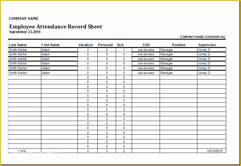 Free Employee attendance Sheet Template Excel Of 24 Best Samples Of attendance Sheet for Employees Thogati