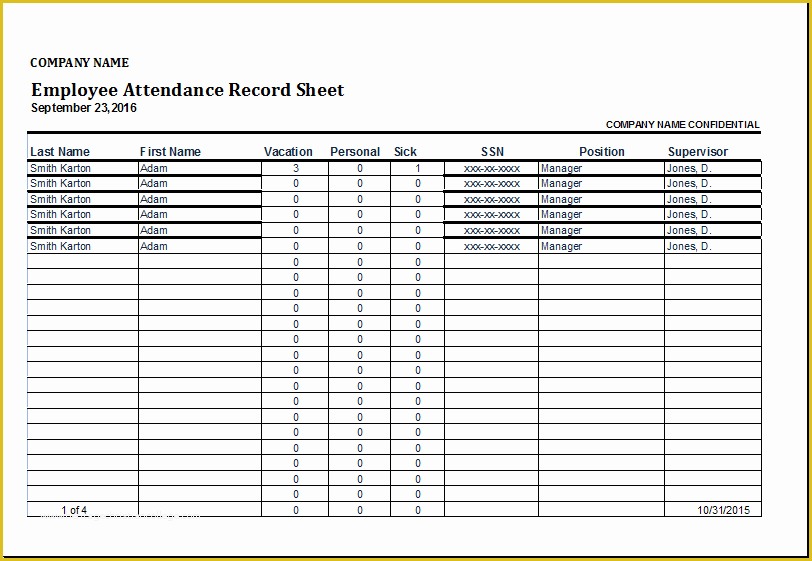 Free Employee attendance Sheet Template Excel Of 24 Best Samples Of attendance Sheet for Employees Thogati