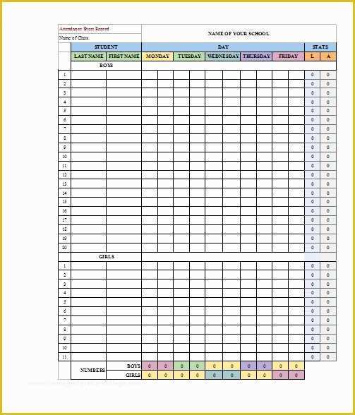 Free Employee attendance Sheet Template Excel Of 38 Free Printable attendance Sheet Templates Free