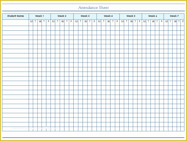 Free Employee attendance Sheet Template Excel Of 46 Best attendance Sheet Template Examples for Classroom