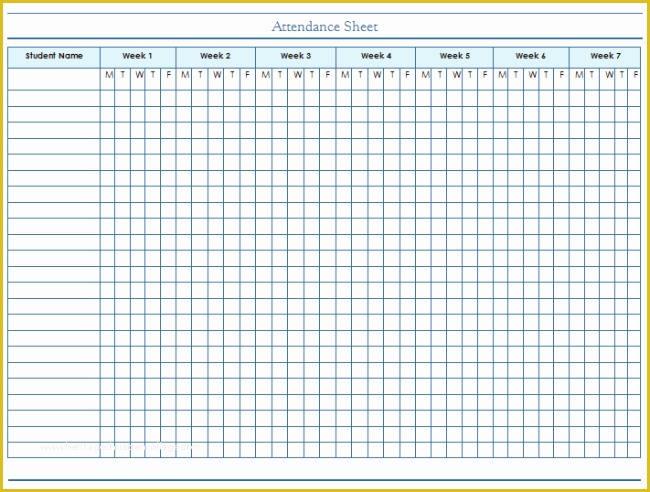 Free Employee attendance Sheet Template Excel Of 46 Best attendance Sheet Template Examples for Classroom