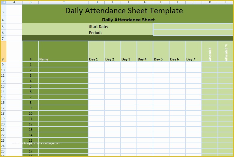 Free Employee Attendance Sheet Template Excel Of 38 Free Printable