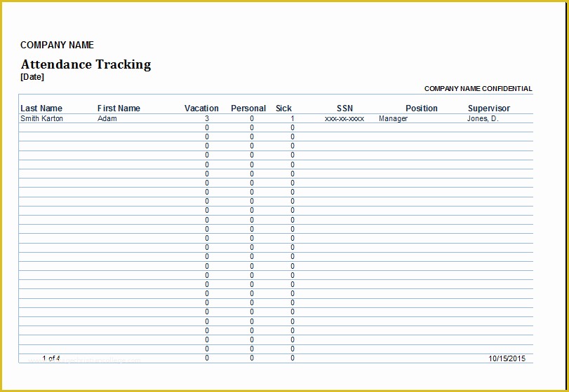 Free Employee attendance Sheet Template Excel Of Excel Employee attendance Tracker Template