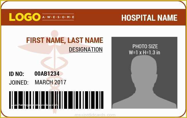 Free Employee Badge Template Of Doctor Id Card Templates Ms Word