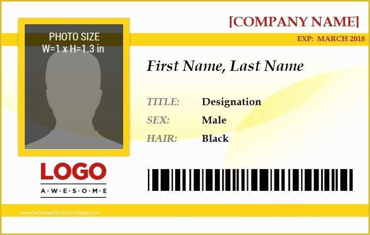 Free Employee Badge Template Of Ms Word Id Badge Sample Template