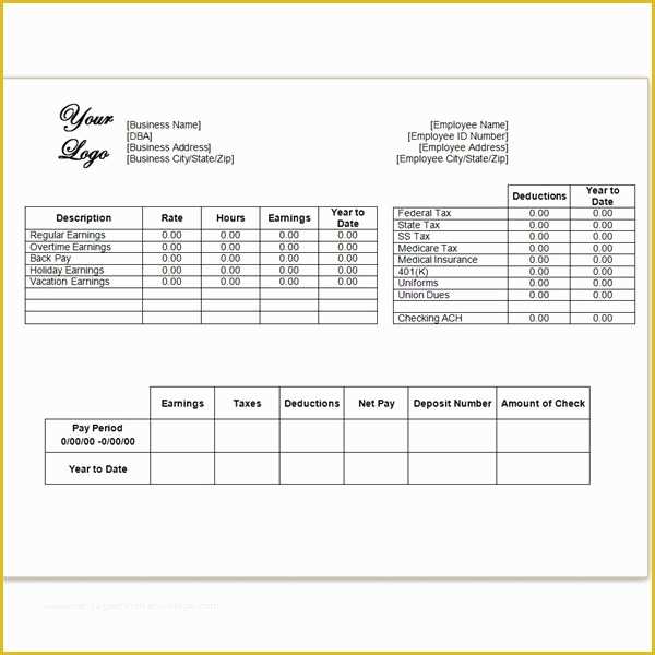 Free Employee Earnings Statement Template Of Download A Free Pay Stub Template for Microsoft Word or Excel