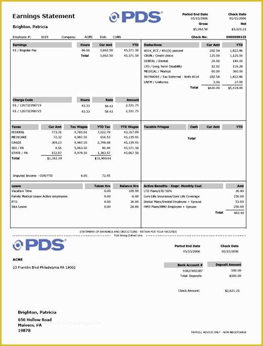 Free Employee Earnings Statement Template Of Employee Earnings Statement Template